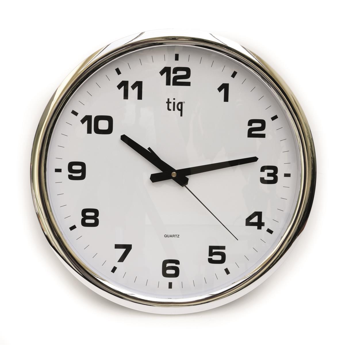 ZEGAR ŚCIENNY 851A Srebrny Średnica 40cm