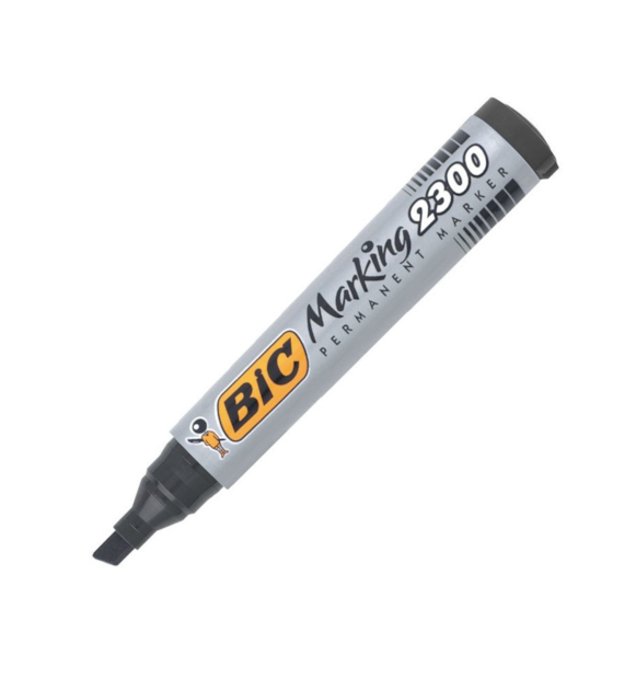MARKER PERMANENT BIC ŚCIĘTY CZARNY opak. 12 szt.