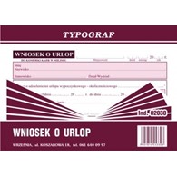 WNIOSEK O URLOP A-6 TYPOGRAF opak. 5 szt.