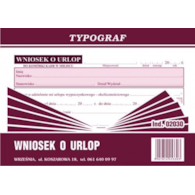 WNIOSEK O URLOP A-6 TYPOGRAF opak. 5 bl.