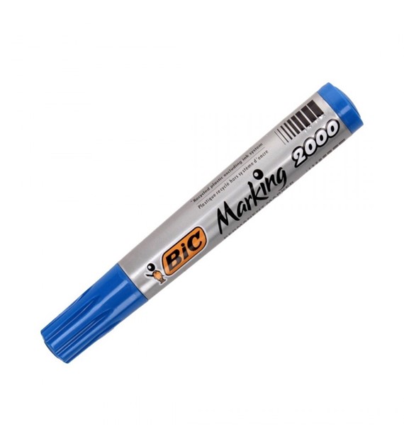 MARKER PERMANENT BIC ECOLUTIONS OKRĄGŁY NIEBIESKI opak. 12 szt.