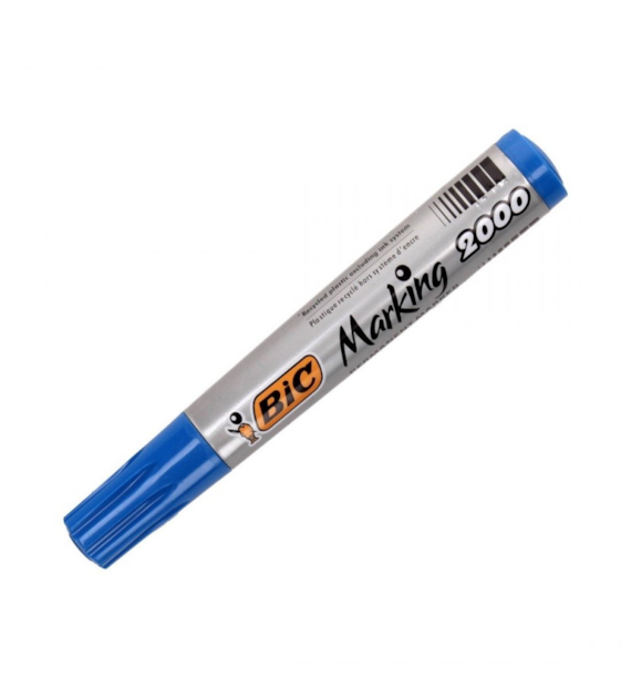 MARKER PERMANENT BIC ECOLUTIONS OKRĄGŁY NIEBIESKI opak. 12 szt.