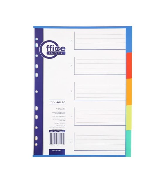 PRZEKŁADKI A-4/5 PLASTIK Kolorowe