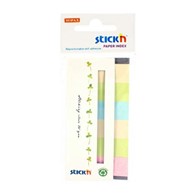 ZAKŁADKI INDEKSUJĄCE PAPIEROWE 6 KOL. 45X15/30 STICK'N ECO