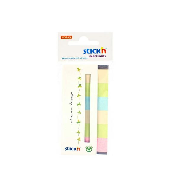 ZAKŁADKI INDEKSUJĄCE PAPIEROWE 6 KOL. 45X15/30 STICK'N ECO