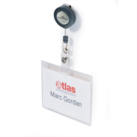 IDENTYFIKATOR Z MECHANIZMEM ŚCIĄGAJĄCYM 90X60MM opak. 10 szt.