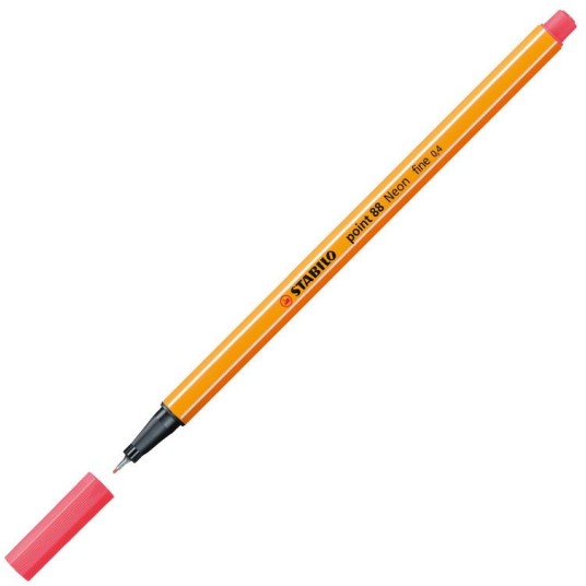 CIENKOPIS STABILO CZERWONY NEONOWY opak. 10 szt.
