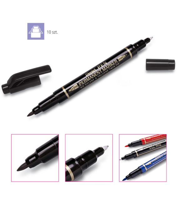 MARKER CD-DWUSTRONNY PENTEL N75W CZARNY opak. 12 szt.