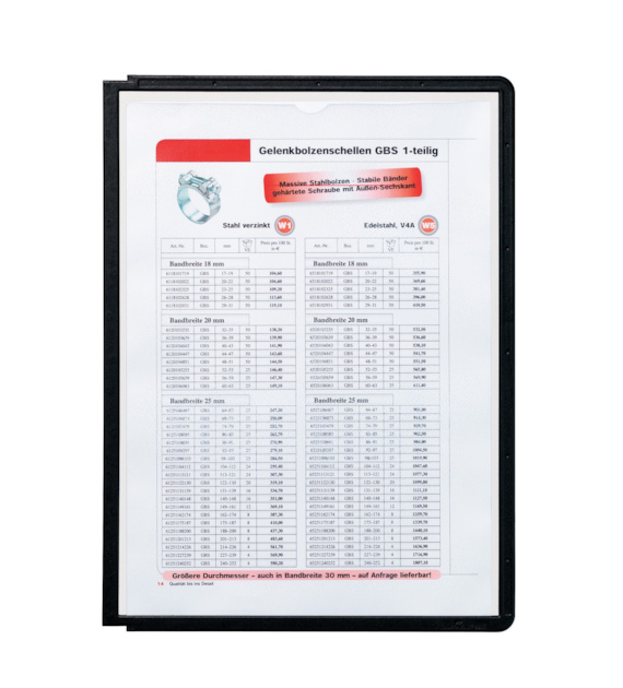 PANELE PREZENTACYJNE A-4 SHERPA CZARNE opak. 5 szt.