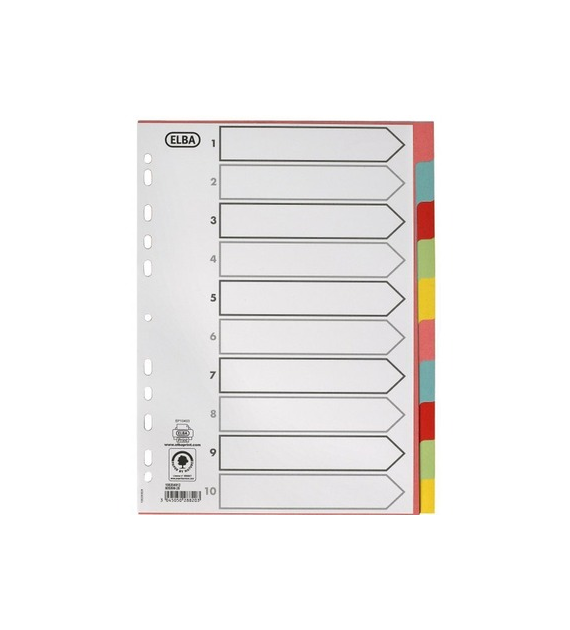 PRZEKŁADKI A-4/1-10 ELBA KARTON/KOLOR