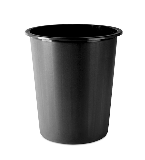 KOSZ NA ŚMIECI PLASTIK PEŁNY 14L  CZARNY