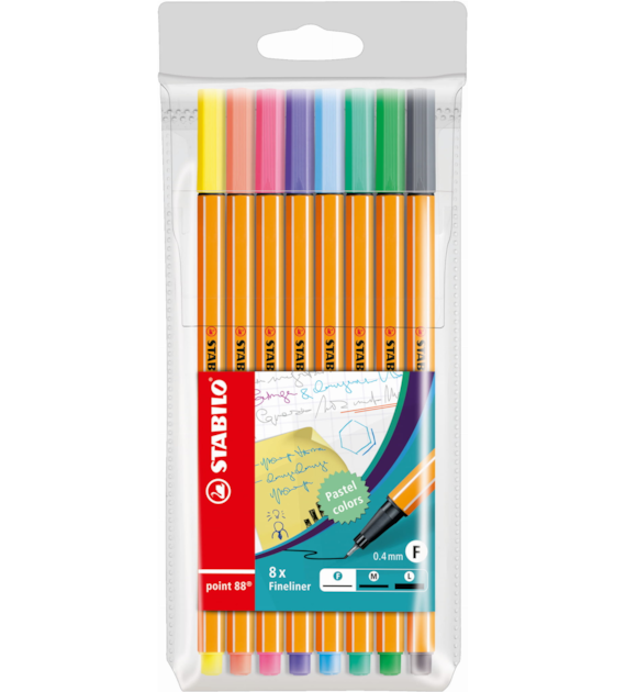 CIENKOPIS STABILO KPL-8 kolorów pastelowe