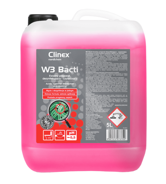 PŁYN DO SANITARIATÓW CLINEX W3 BACTI 5L