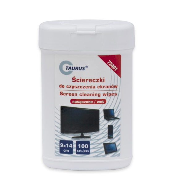 ŚCIERECZKI NASĄCZONE EKRAN LCD TAURUS opak. 100 szt.