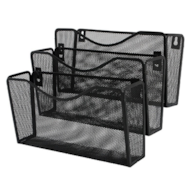 ZESTAW NAŚCIENNY 3 PÓŁKI QCONNECT METAL SIATKA CZARNY