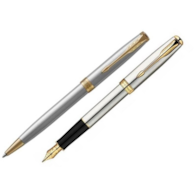 KOMPLET PARKER SONET PIÓRO/DŁUGOPIS STAL GT