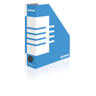 POJEMNIK NA CZASOPISMA ŚCIĘTY TEKTURA NIEBIESKI 80MM opak. 20 szt.