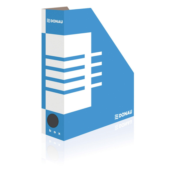 POJEMNIK NA CZASOPISMA ŚCIĘTY TEKTURA NIEBIESKI 80MM opak. 20 szt.