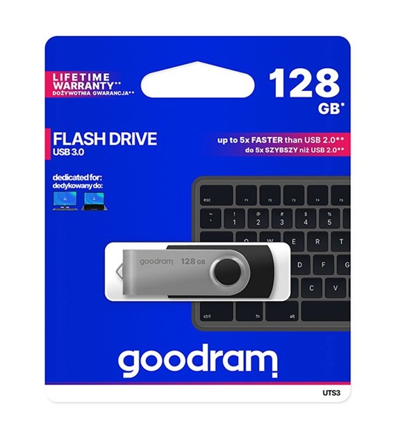 PAMIĘĆ PENDRIVE 128 GB Goodram  USB 3.0 Black