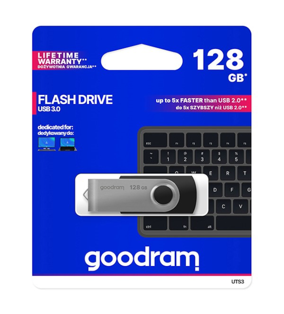 PAMIĘĆ PENDRIVE 128 GB Goodram  USB 3.0 Black