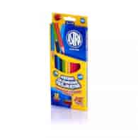 KREDKI OŁÓWKOWE 12 kolorów Astra Trójkątne TEMPERÓWKA