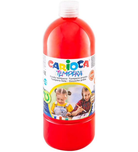 FARBA TEMPERA CARIOCA CZERWONA 1L