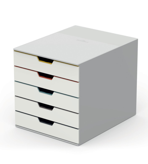 POJEMNIK Z 5 SZUFLADAMI VARICOLOR biały