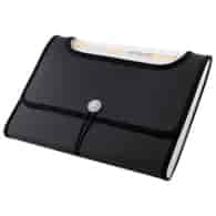 TECZKA HARMONIJKA 12 PRZEGRÓD D.rect z gumką czarna