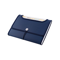 TECZKA HARMONIJKA 12 PRZEGRÓD D.rect z gumką granat