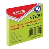 NOTES SAMOPRZYLEPNY 76X76 NEON ZIELONY opak. 12 szt.