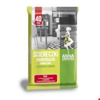ŚCIERECZKI NAWILŻANE  Uniwersalne Anna Zaradna limonka  opak. 40 szt.