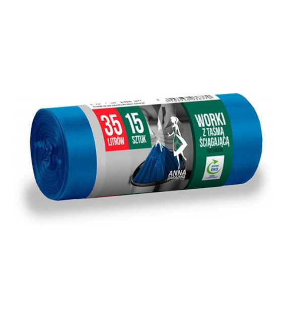 WORKI NA ŚMIECI LD MAGNUM 35 L/10 szt z taśmą ściągającą
