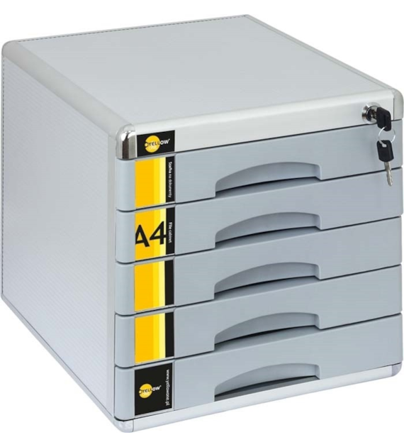 POJEMNIK Z 5 SZUFLADAMI Z KLUCZYKIEM YELLOW ONE METALOWY YL-SM05
