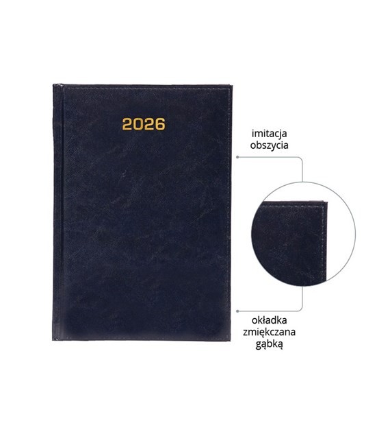 KALENDARZ A-5 BALADEK UKŁAD DZIENNY GRANAT