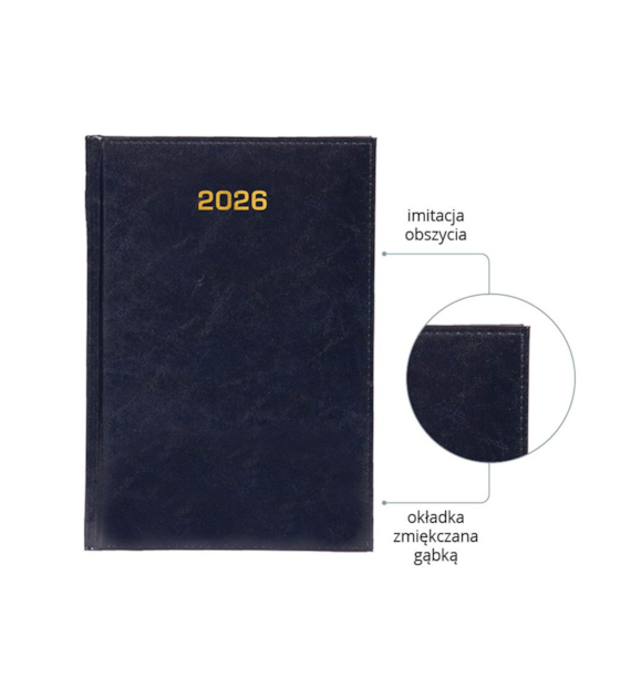 KALENDARZ A-5 BALADEK UKŁAD DZIENNY GRANAT