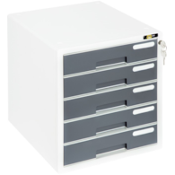 POJEMNIK  Z 5 SZUFLADAMI Z KLUCZYKIEM YL-SP05 SZARY