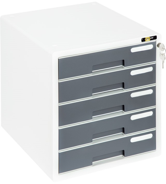 POJEMNIK  Z 5 SZUFLADAMI Z KLUCZYKIEM YL-SP05 SZARY