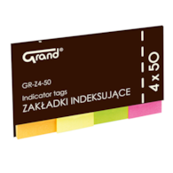 ZAKŁADKI INDEKSUJĄCE PAPIEROWE 4 kol. 50X20/4X50 GR-Z4 GRAND