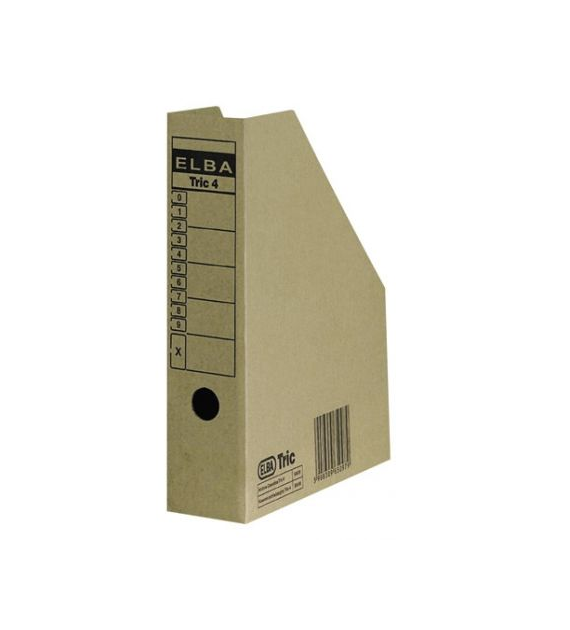 POJEMNIK NA CZASOPISMA ŚCIĘTY TEKTURA BRĄZOWY 75MM ELBA TRIC4