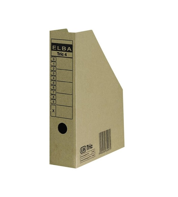 POJEMNIK NA CZASOPISMA ŚCIĘTY TEKTURA BRĄZOWY 100MM ELBA TRIC4