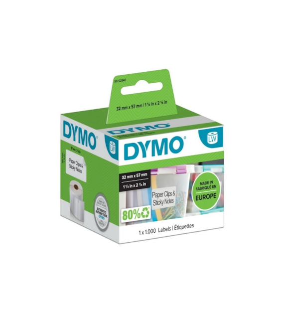 ETYKIETY SAMOPRZYLEPNE NA ROLI 57X32/1000szt.  Dymo Labelwriter  Biała