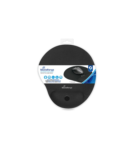 PODKŁADKA POD MYSZ I NADGARSTEK MEDIARANGE ŻELOWA CZARNA
