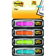 ZAKŁADKI INDEKSUJĄCE PLASTIKOWE 4 KOL. 12X43/24 684-ARR4 STRZAŁKI POST-IT NEON