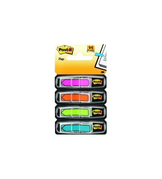 ZAKŁADKI INDEKSUJĄCE PLASTIKOWE 4 KOL. 12X43/24 684-ARR4 STRZAŁKI POST-IT NEON