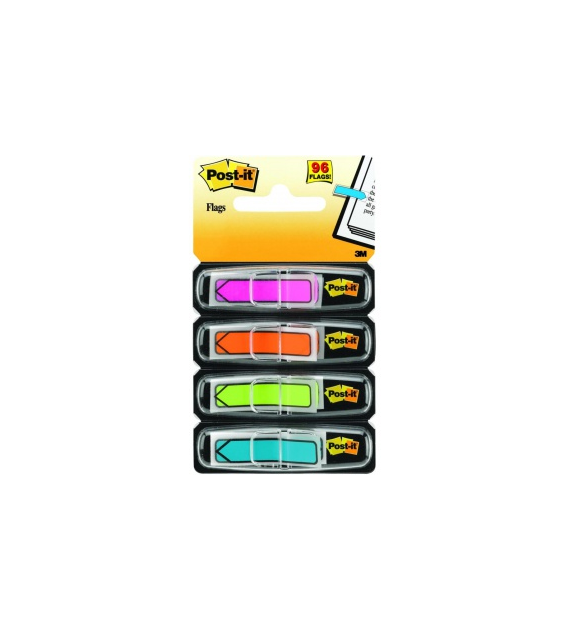 ZAKŁADKI INDEKSUJĄCE PLASTIKOWE 4 KOL. 12X43/24 684-ARR4 STRZAŁKI POST-IT NEON