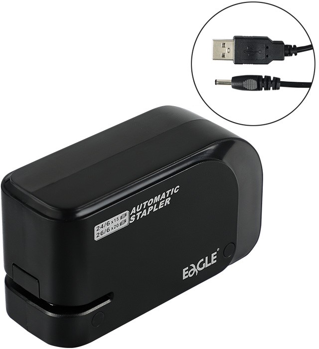 ZSZYWACZ ELEKTRYCZNY EAGLE EG-1610USB, 15 kartek czarny