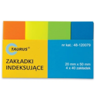 ZAKŁADKI INDEKSUJĄCE PLASTIKOWE 4 kol. 20X50