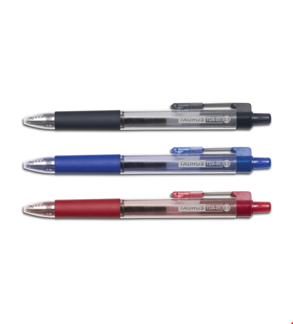 DŁUGOPIS ŻEL TAURUS TDA-05 Automat Czerwony opak. 12 szt.