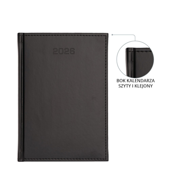 KALENDARZ A-4 VIVELLA UKŁAD DZIENNY CZARNY