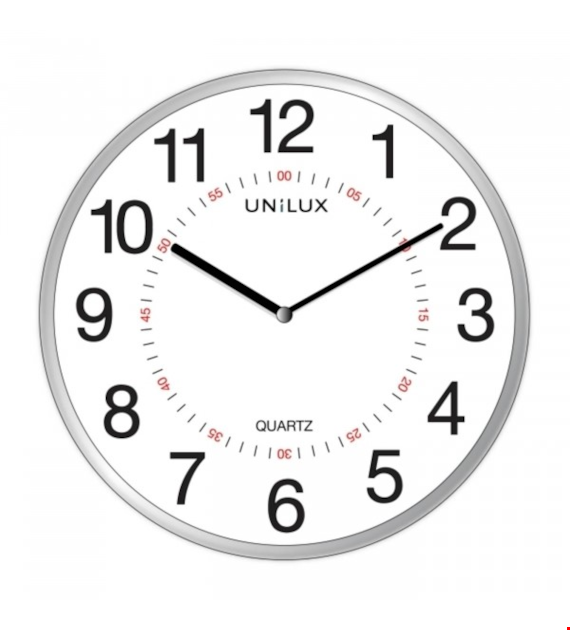 ZEGAR ŚCIENNY UNILUX ARIA METAL SZARY  Średnica 28,5cm